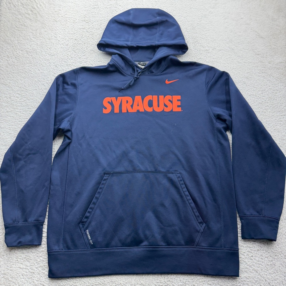 Nike Syracuse University Therma-FIT Hoodie Navy Blue Men Large